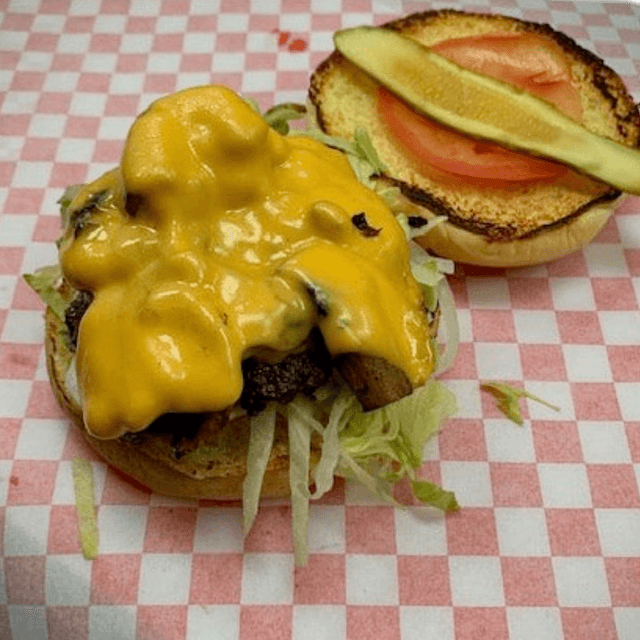 Mushroom cheddar burger